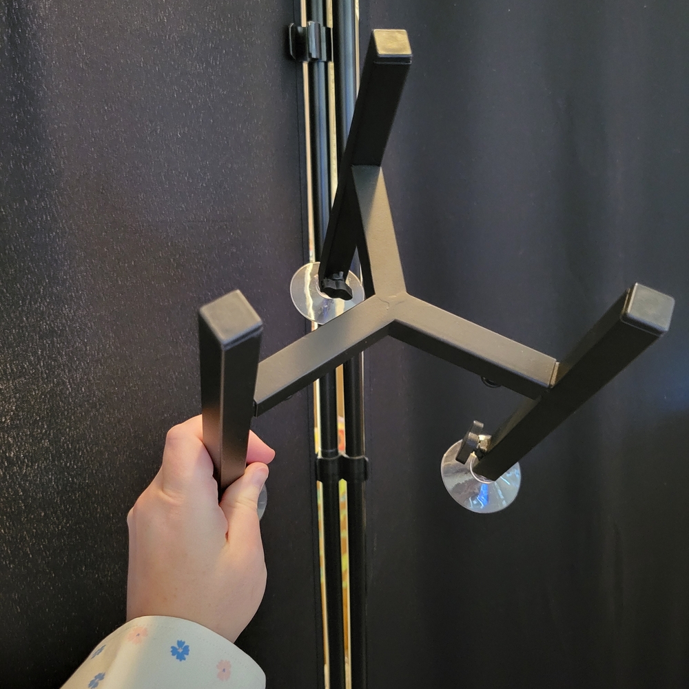 TWO Black Iron Adjustable Plant Stand w/ Suction Cups